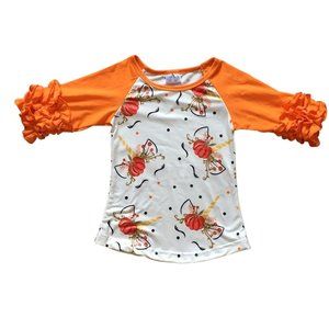 Little Girls Kids Halloween Pumpkin Unicorn Polka Dot T-shirt Top Thanksgiving